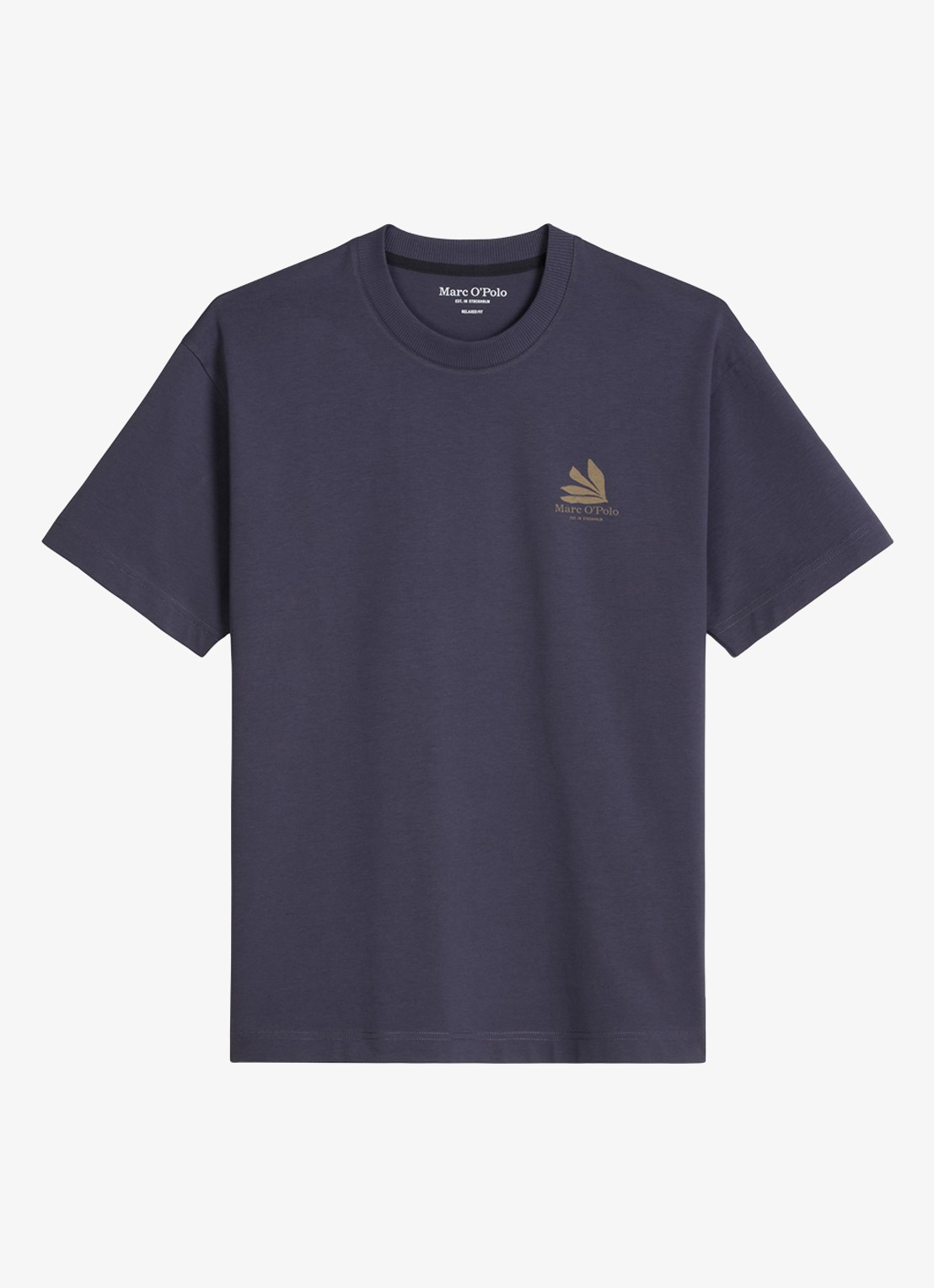 Marc O'Polo Jersey T-shirt met logo- en backprint - voorkant faded blue/0363