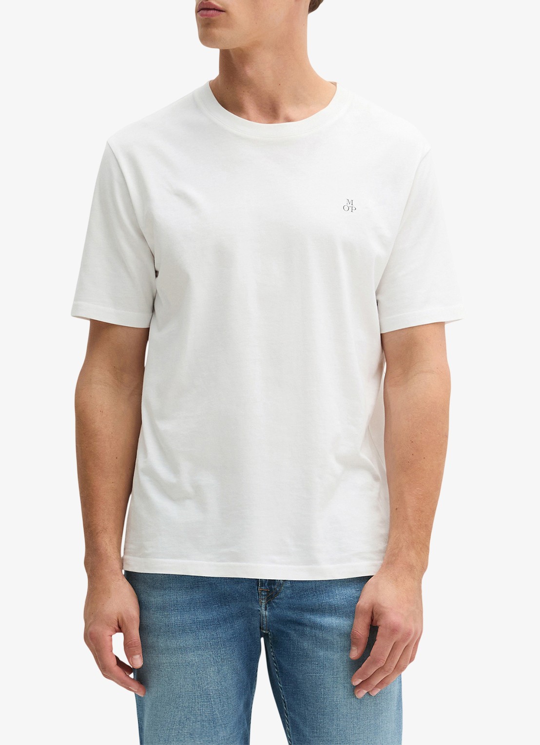 Marc O'Polo Jersey T-shirt met logo - detail white/0163