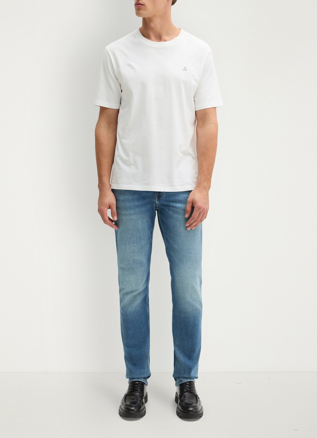 Marc O'Polo Jersey T-shirt met logo - voorkant 4 white/0163