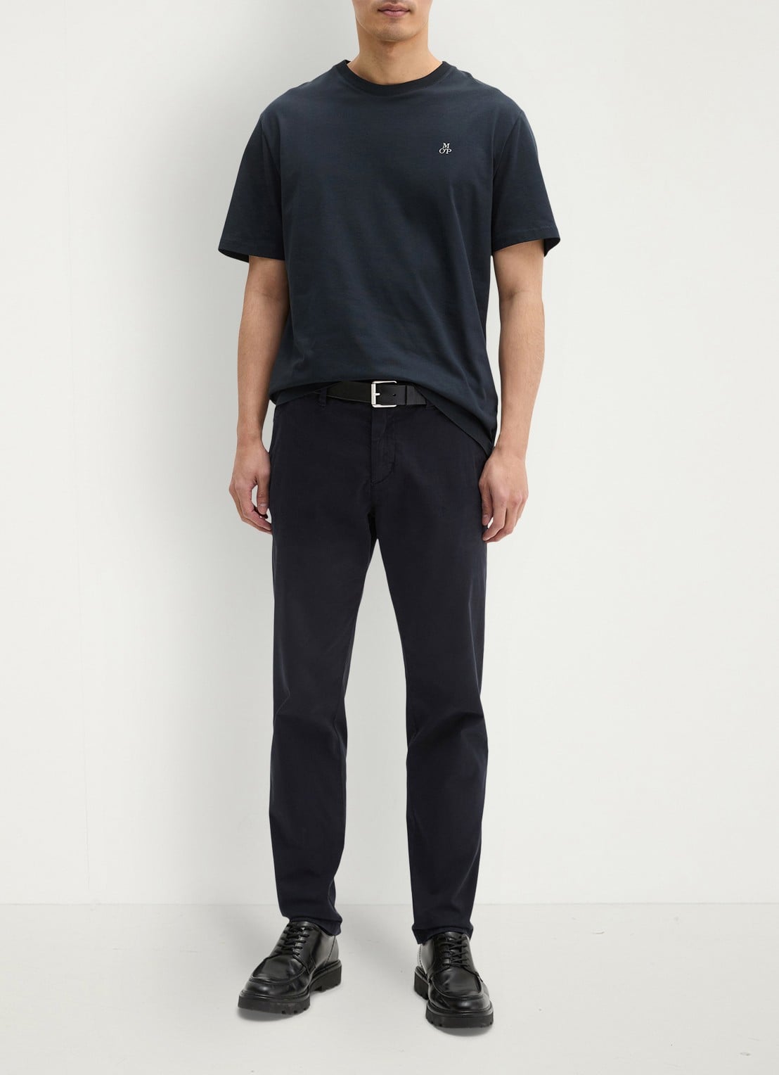 Marc O'Polo Jersey T-shirt met logo - voorkant 2 dark navy/4131