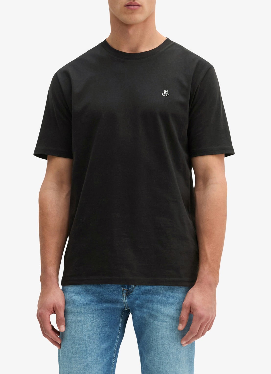 Marc O'Polo Jersey T-shirt met logo - detail black/0001