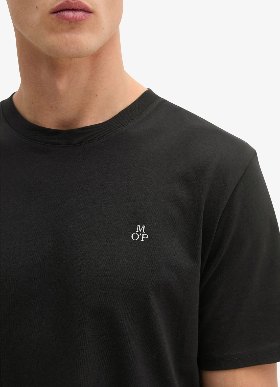 Marc O'Polo Jersey T-shirt met logo - detail 2 black/0001