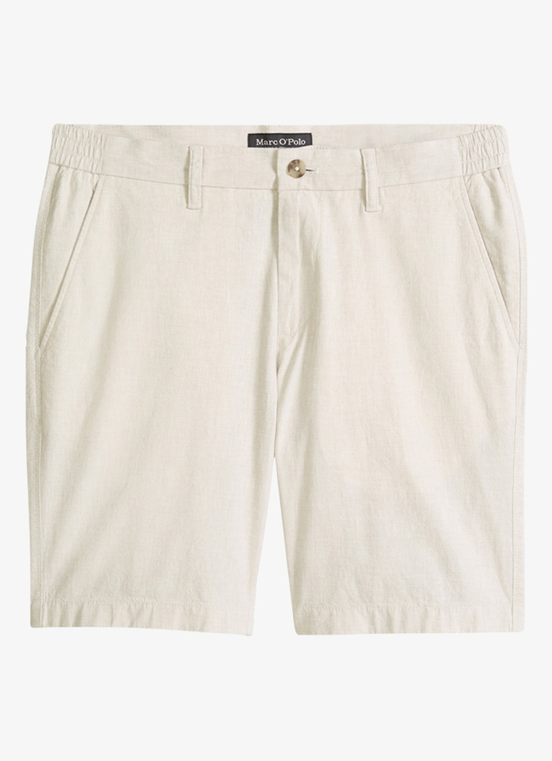Marc O'Polo Korte broek in linnenblend - voorkant beige