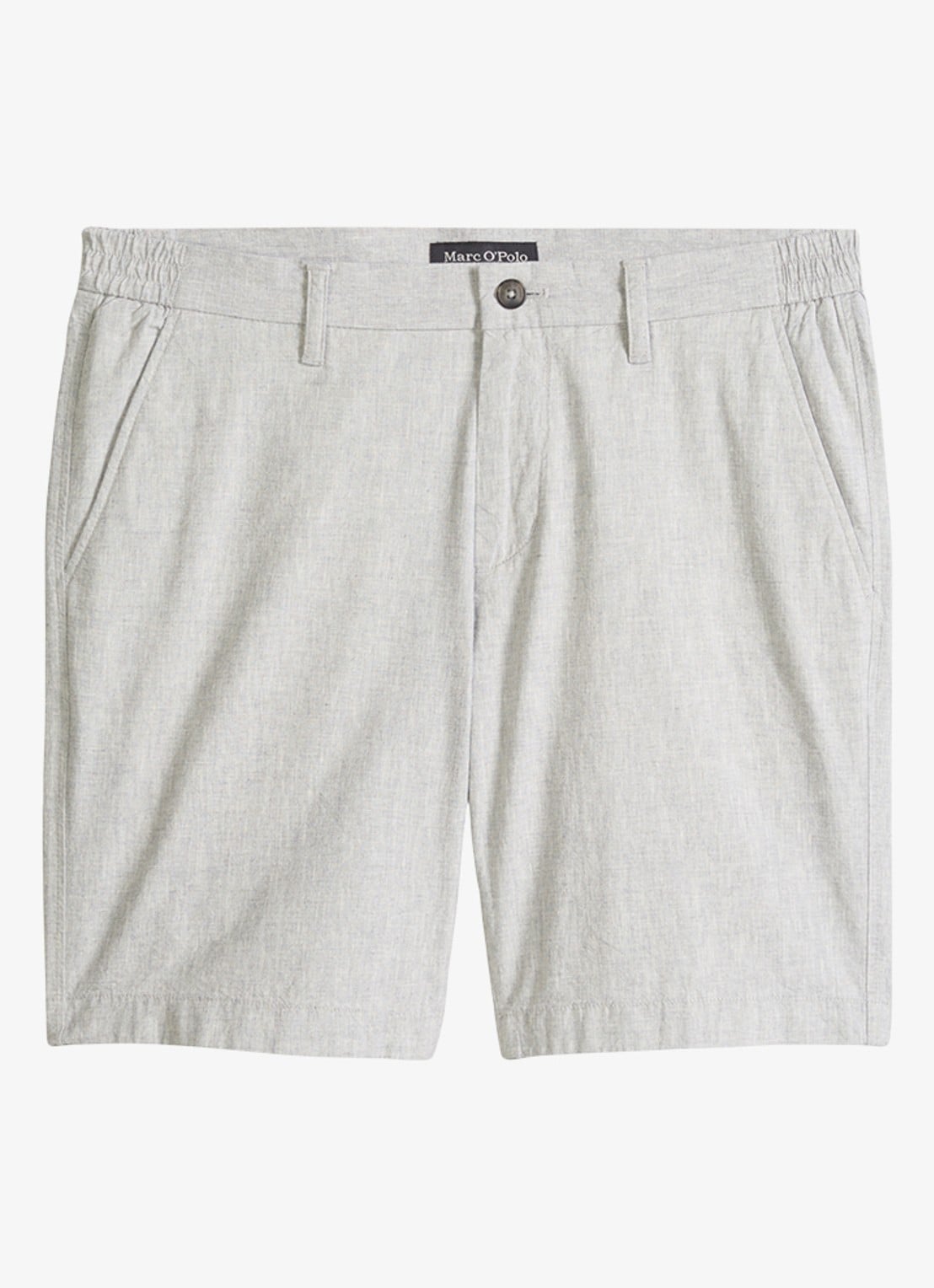 Marc O'Polo Korte broek in linnenblend - voorkant grijs