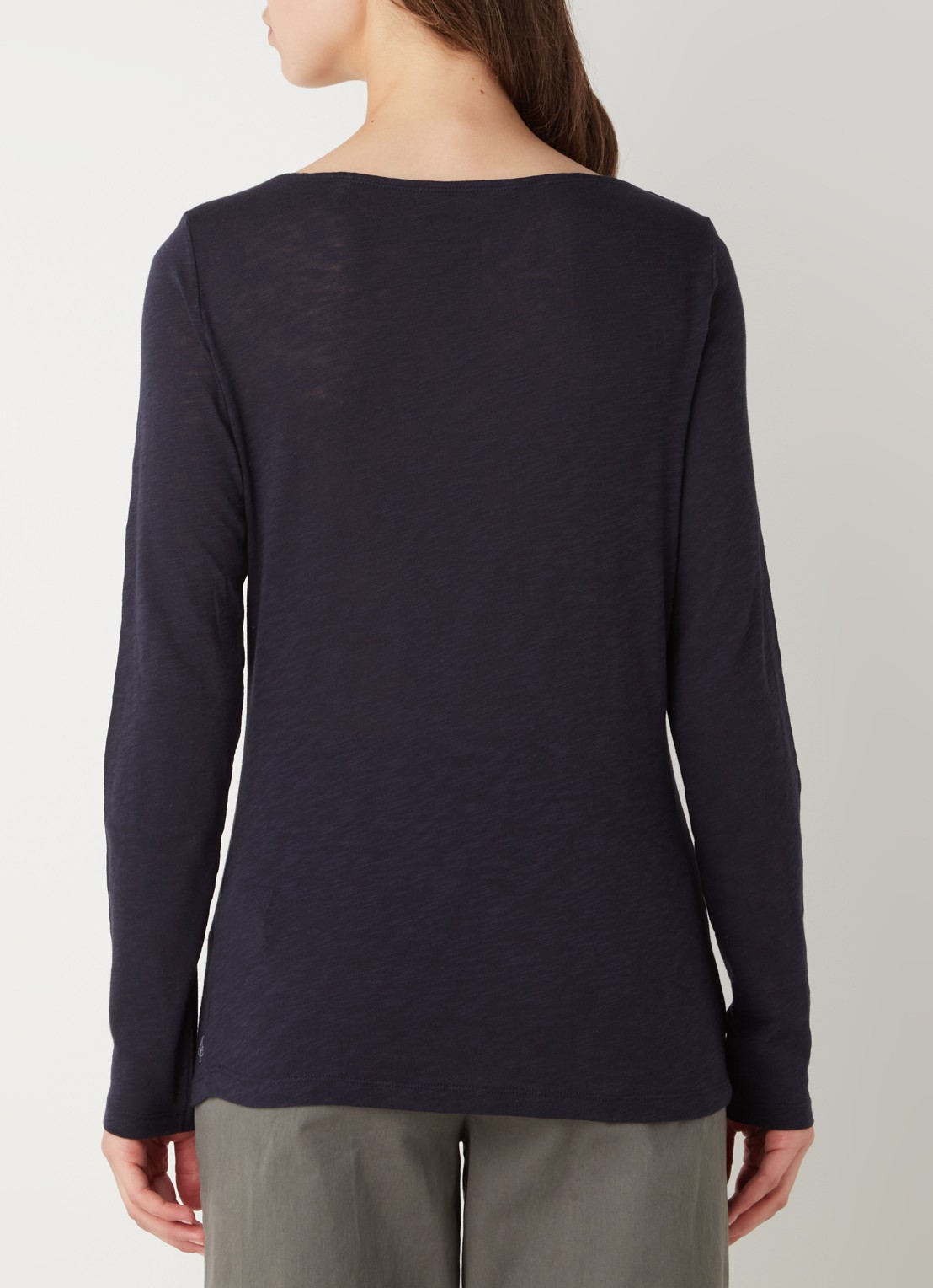 Marc O'Polo Longsleeve met boothals - achterkant 4 donkerblauw
