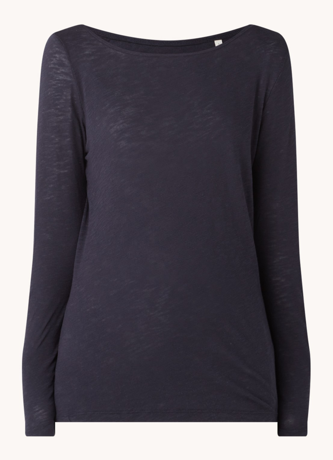 Marc O'Polo Longsleeve met boothals - voorkant 2 donkerblauw