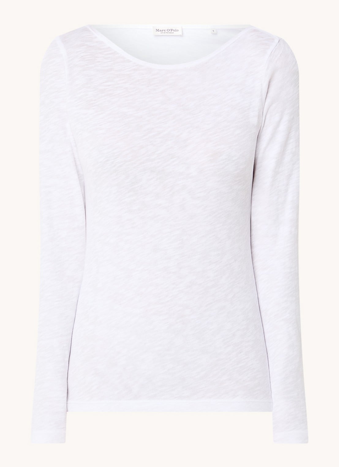 Marc O'Polo Longsleeve met boothals - voorkant 2 wit