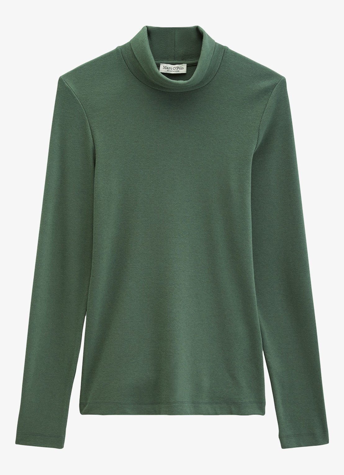 Marc O'Polo Longsleeve met col - voorkant 3 smooth sage / groen