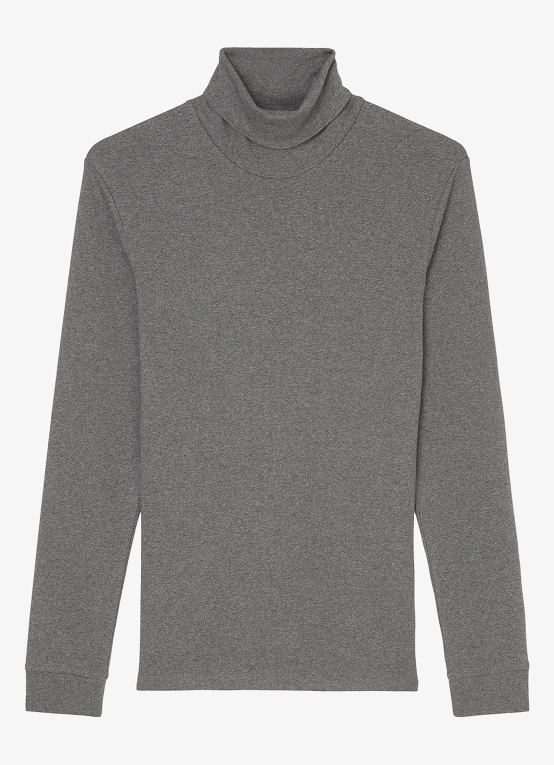Marc O'Polo Longsleeve met col - voorkant grijsmele