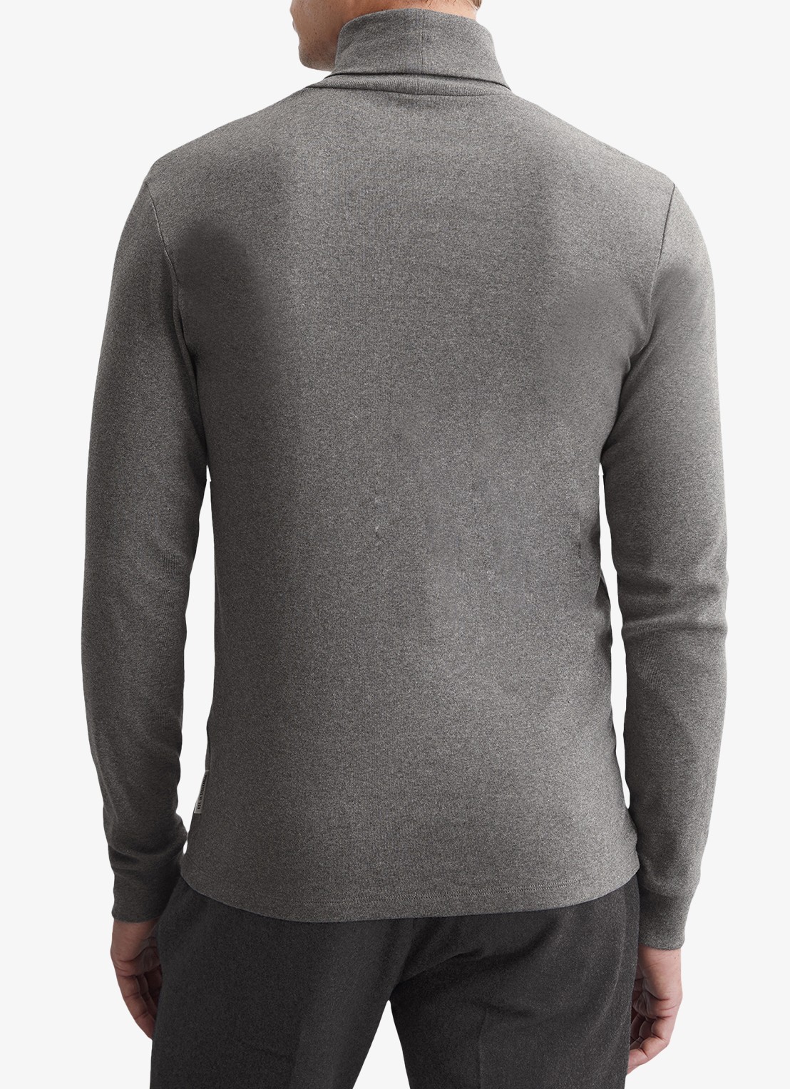 Marc O'Polo Longsleeve met col - achterkant 4 grijsmele