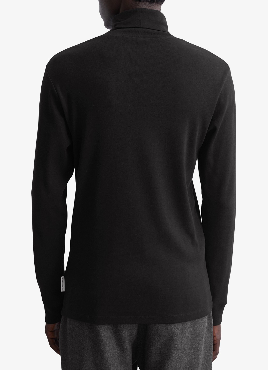 Marc O'Polo Longsleeve met col - achterkant black-990 / zwart