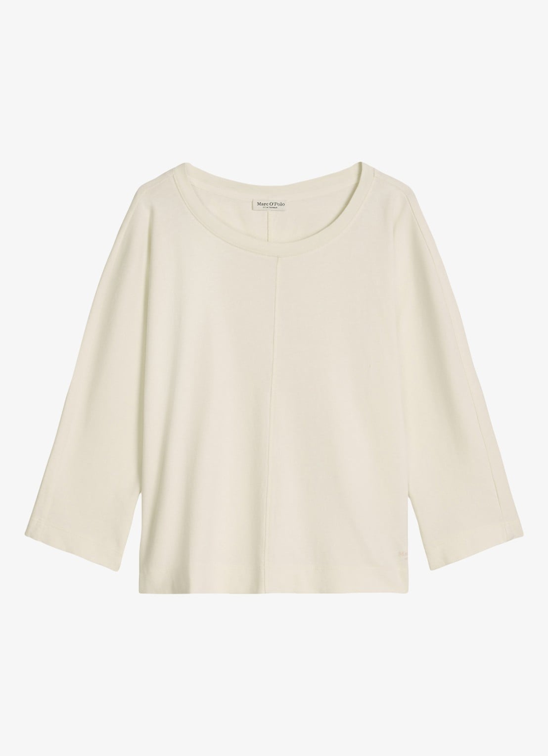 Marc O'Polo Longsleeve met ronde hals - voorkant 2 grey white/1172