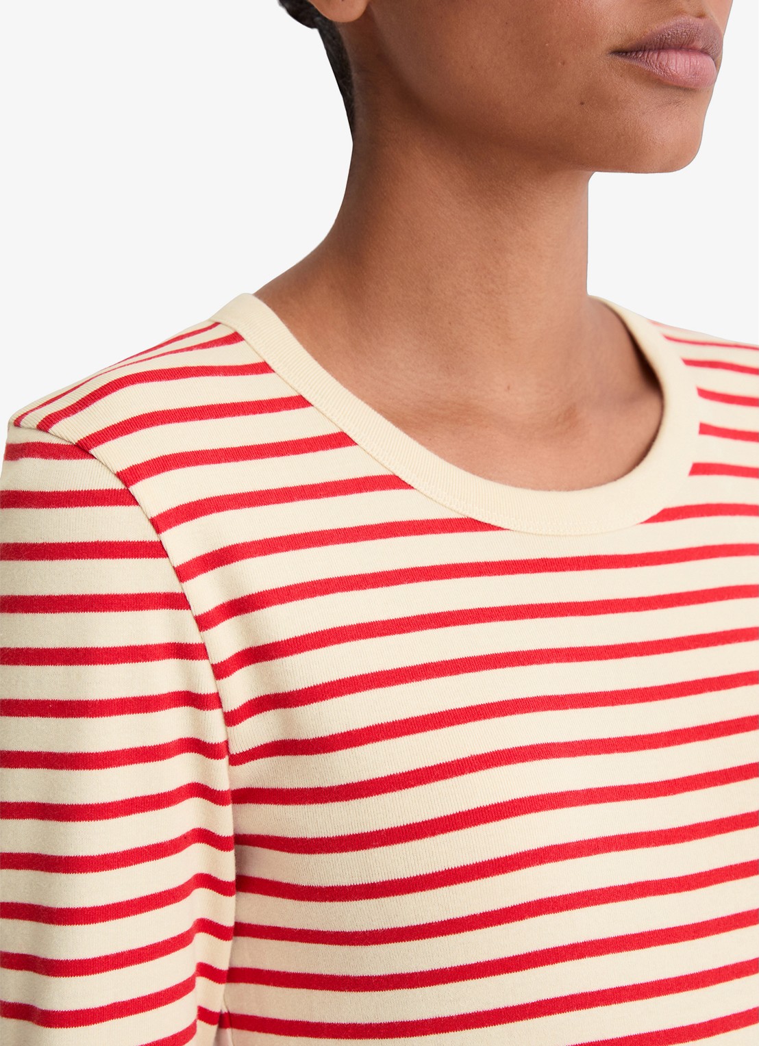 Marc O'Polo Longsleeve met streepprint - detail 4 rood