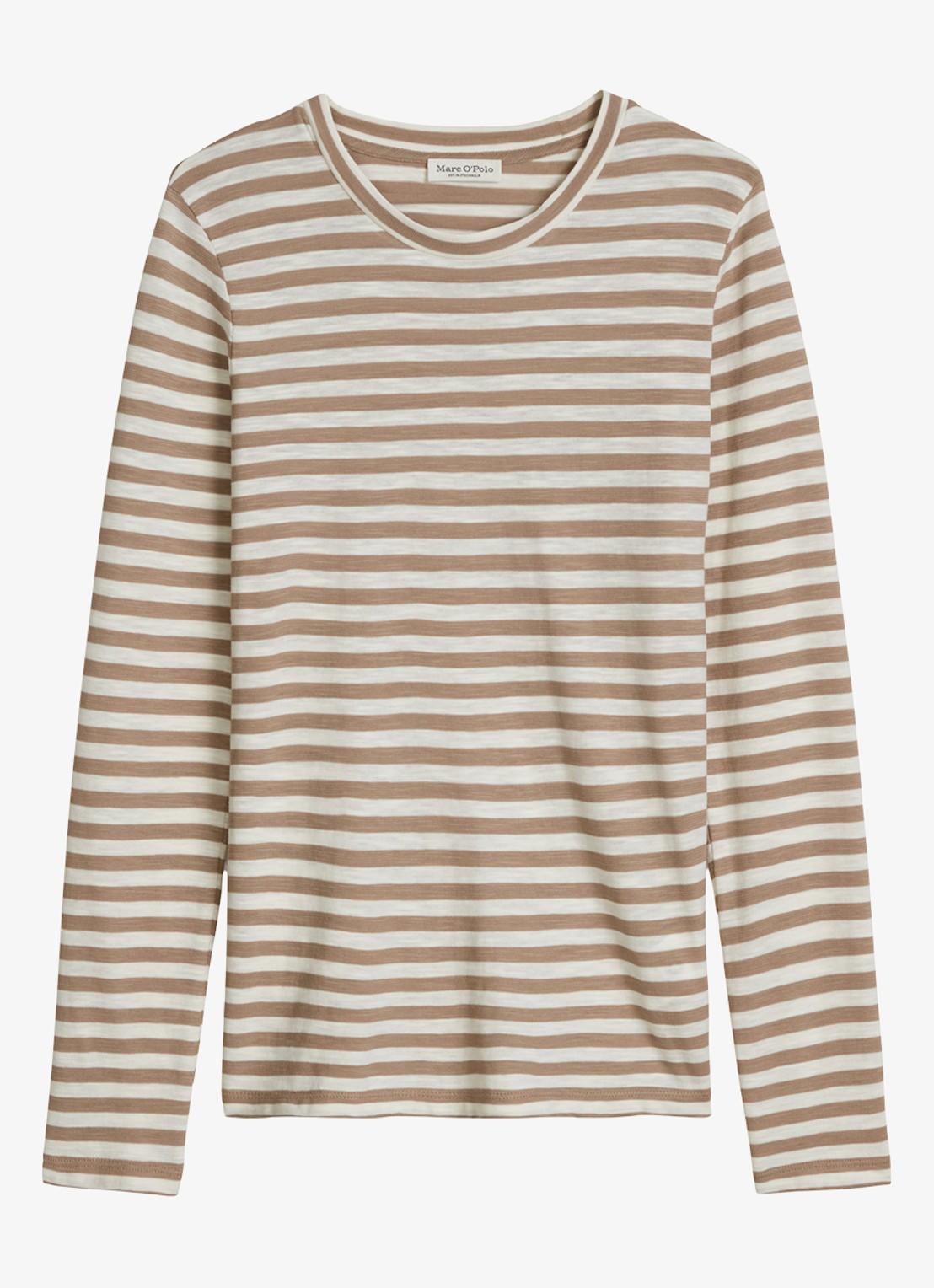Marc O'Polo Longsleeve met streepprint - voorkant 4 lichtgeel