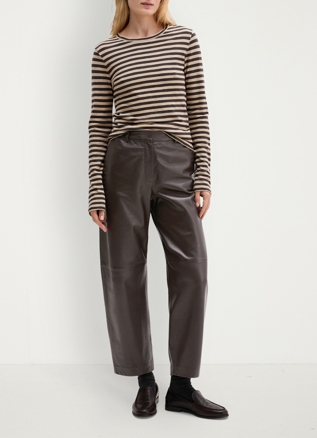 Marc O'Polo Longsleeve met streepprint - voorkant 5 lichtgeel
