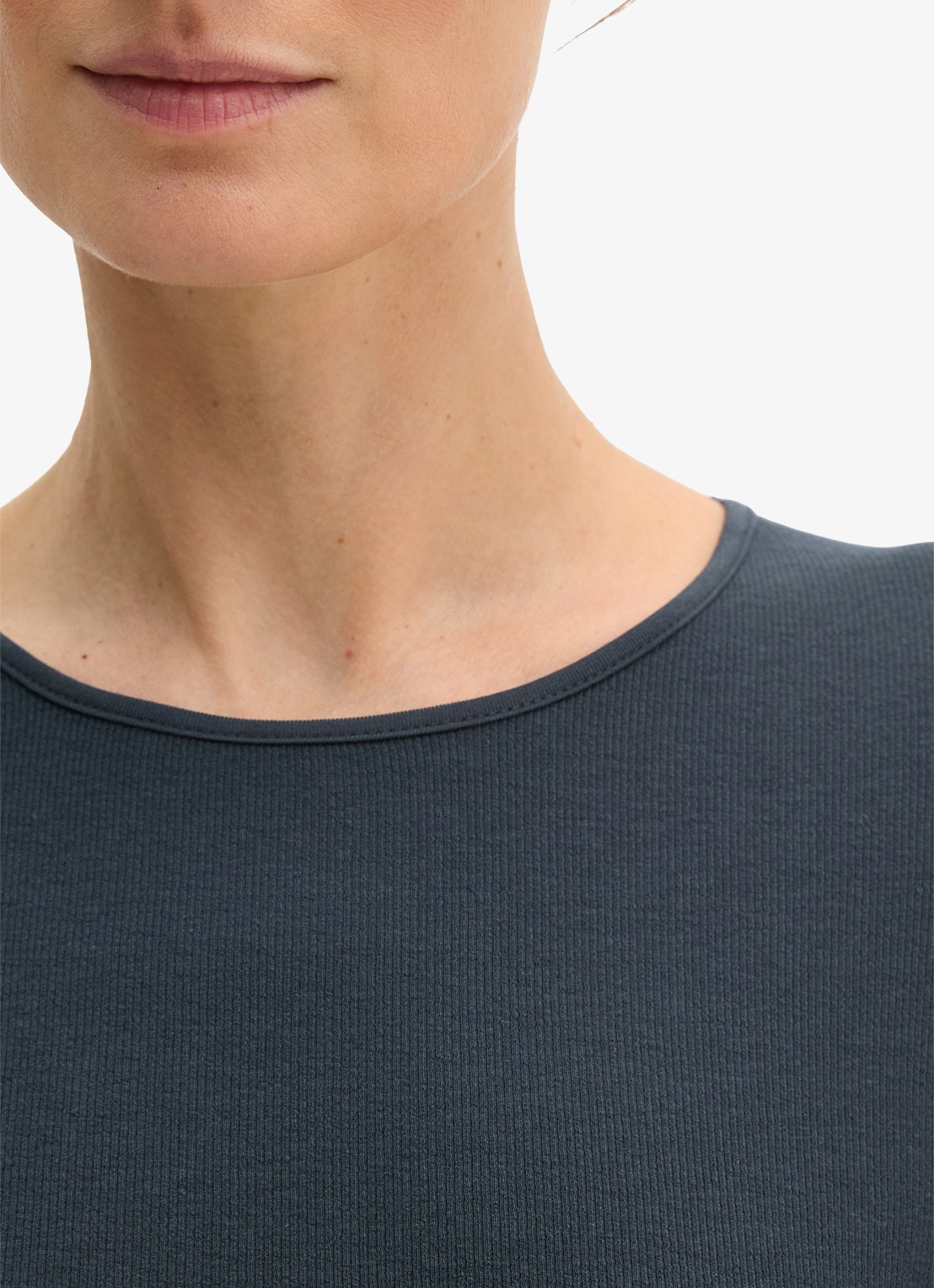 Marc O'Polo Longsleeve met stretch - detail 3 donkerblauw
