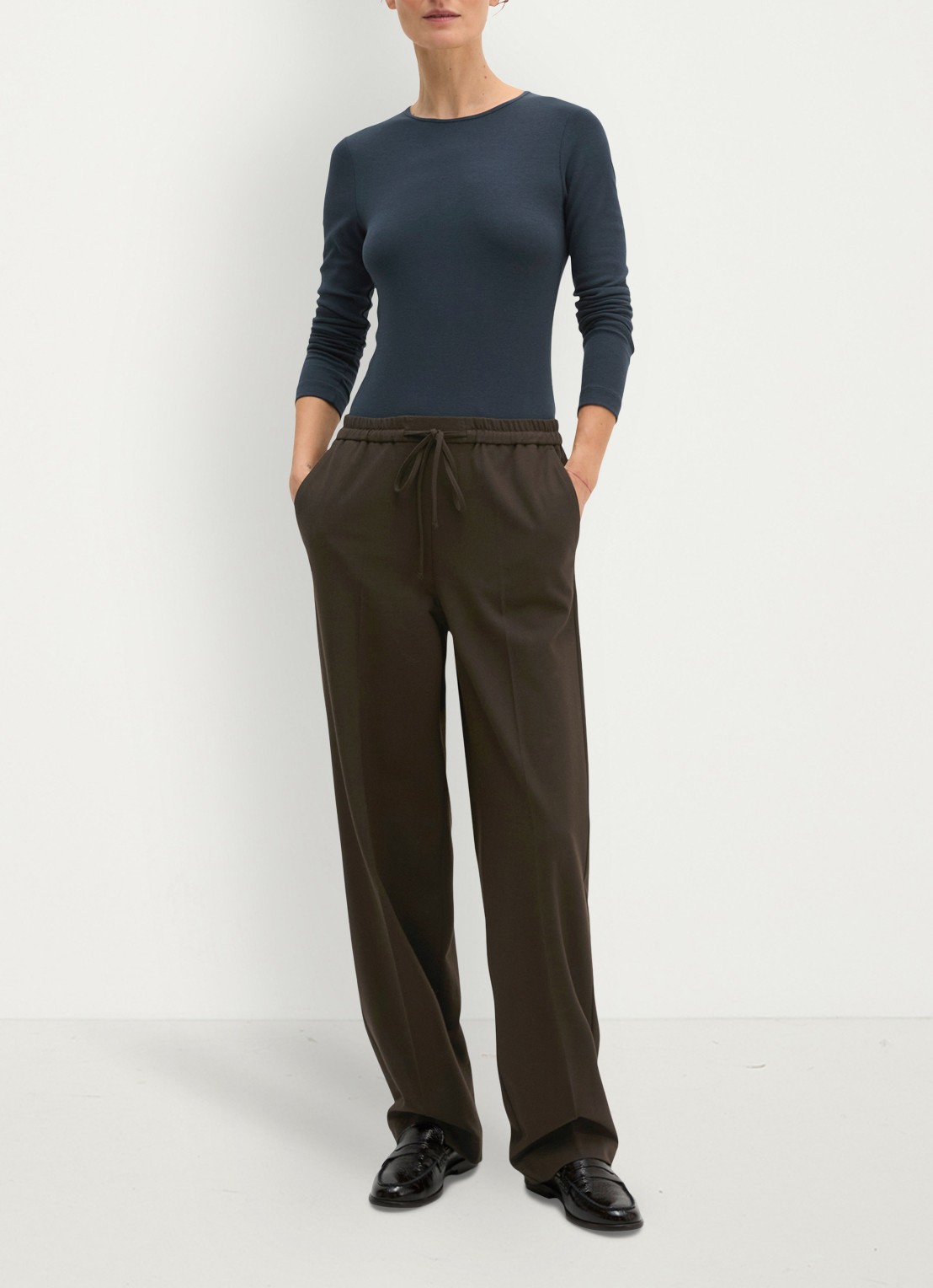 Marc O'Polo Longsleeve met stretch - voorkant 5 donkerblauw