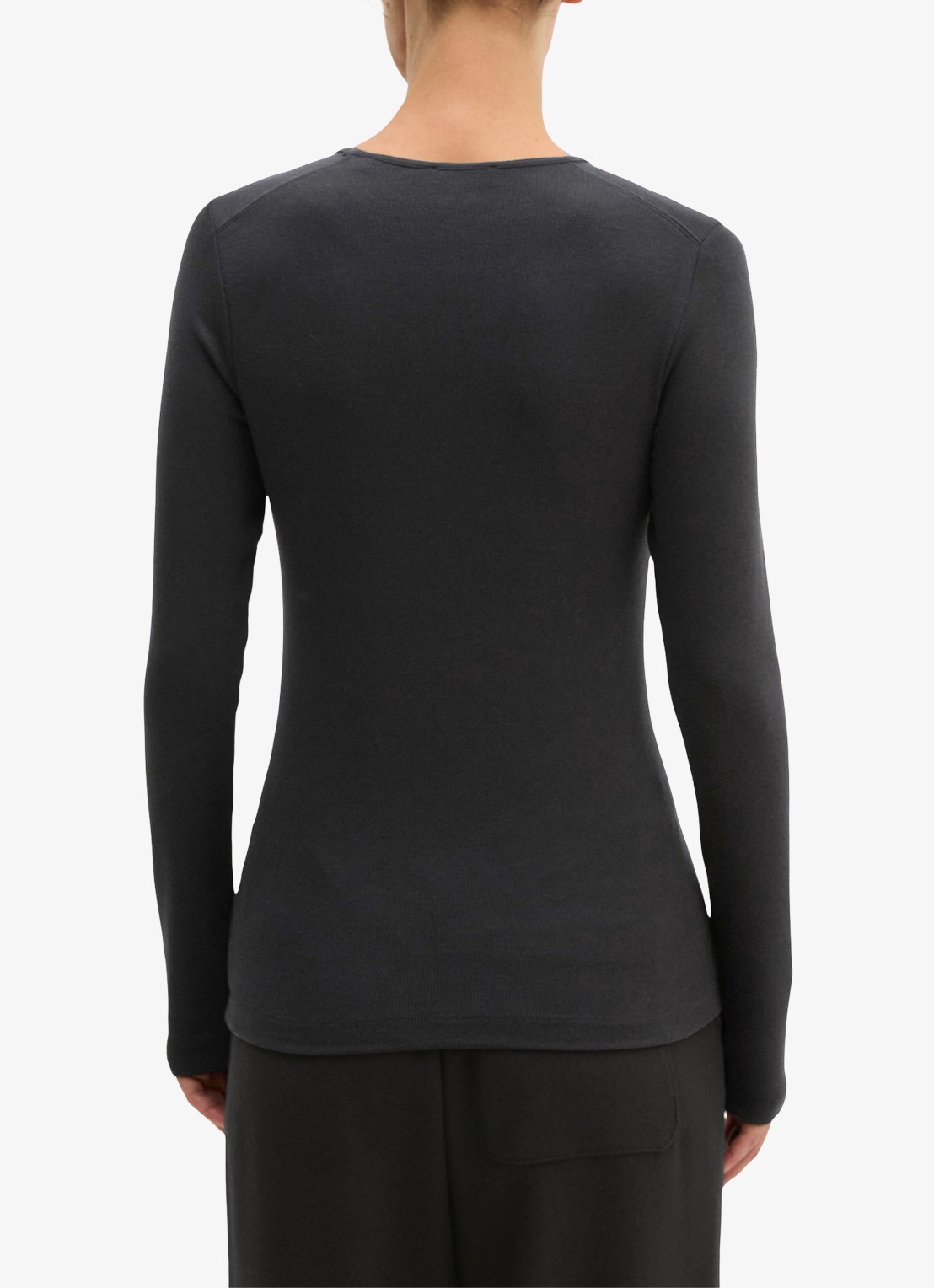 Marc O'Polo Longsleeve met stretch - achterkant 5 zwart