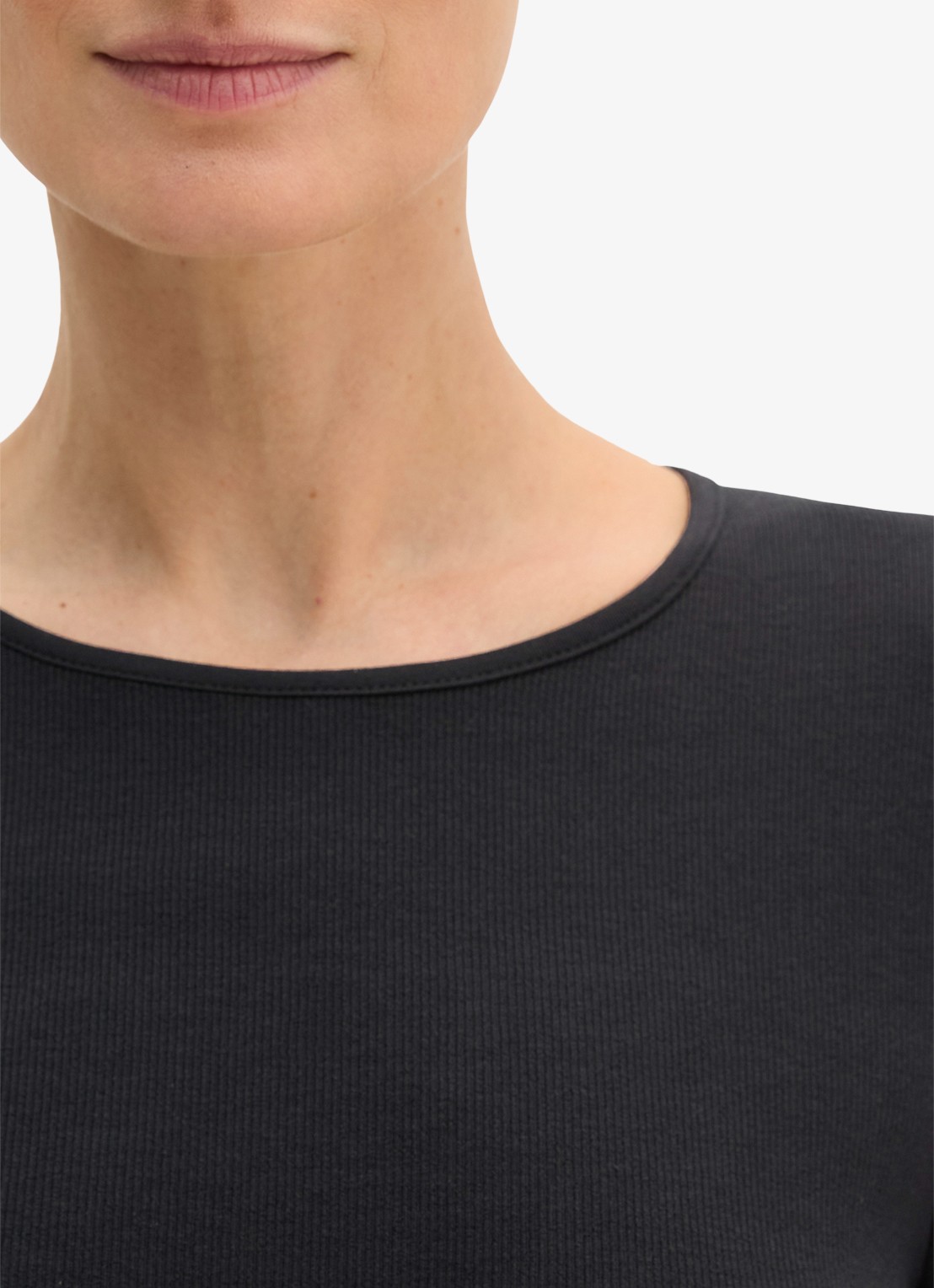 Marc O'Polo Longsleeve met stretch - detail 2 zwart