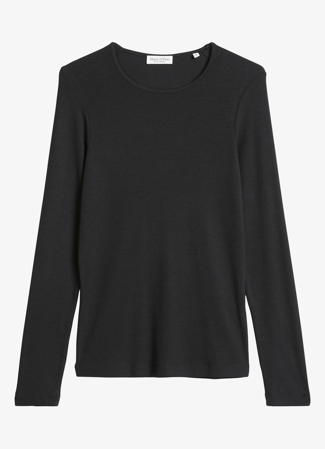 Marc O'Polo Longsleeve met stretch - voorkant 3 zwart