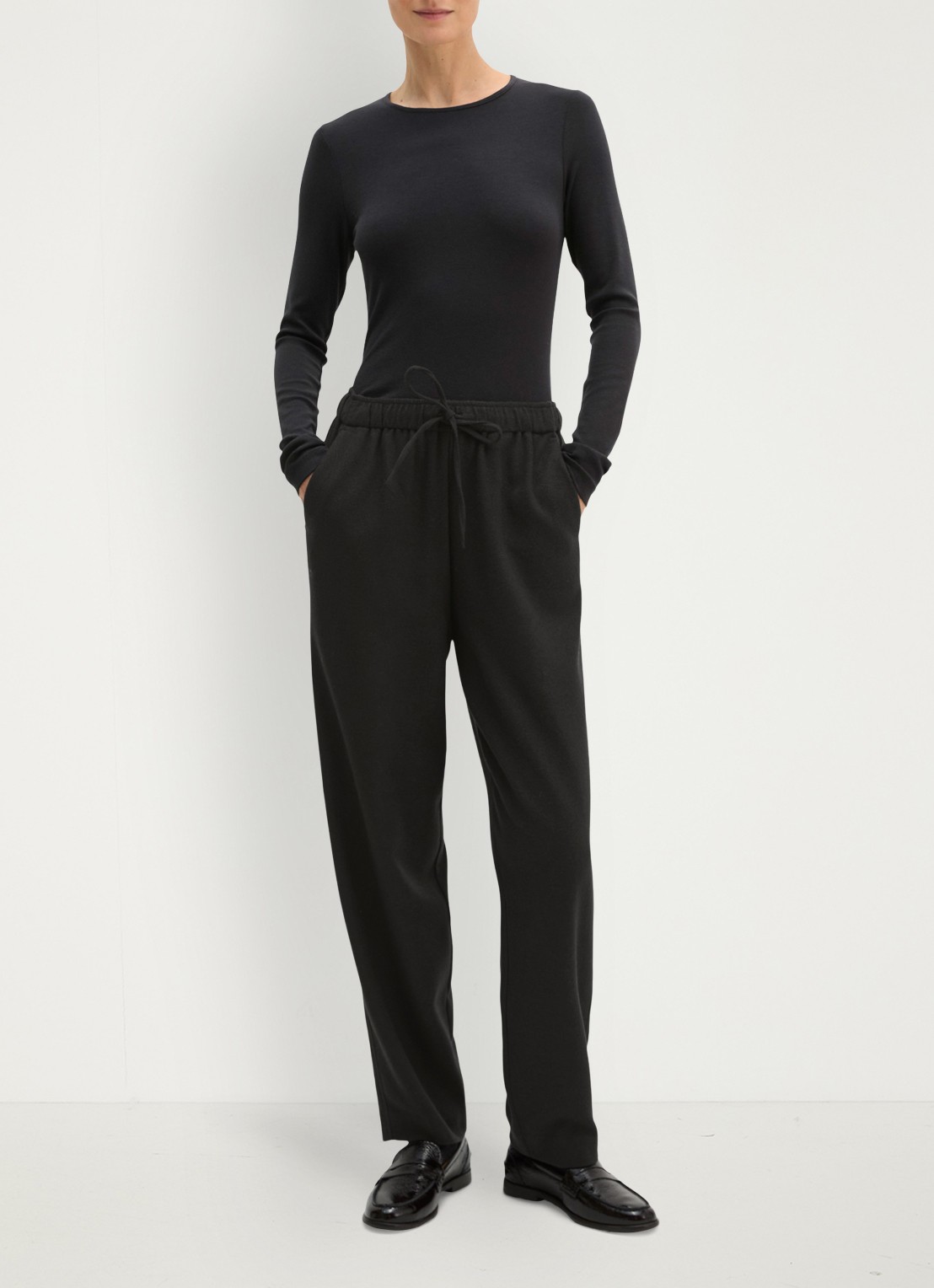 Marc O'Polo Longsleeve met stretch - voorkant 4 zwart