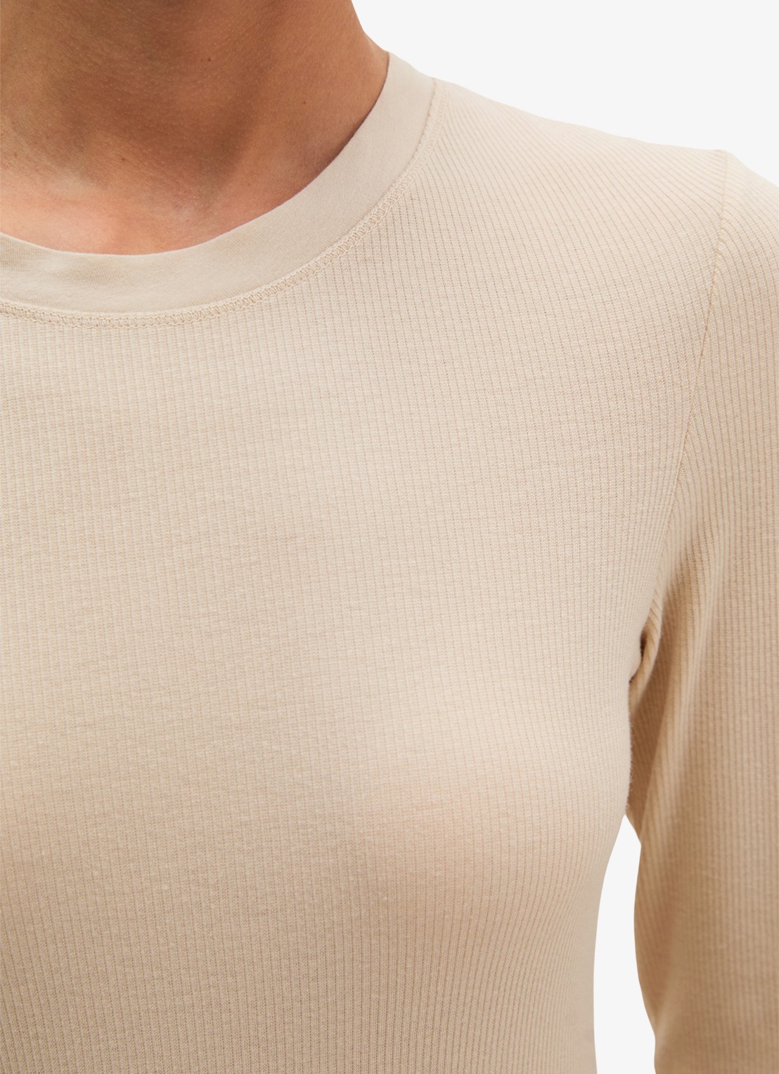 Marc O'Polo Longsleeve met stretch - detail 4 naturel