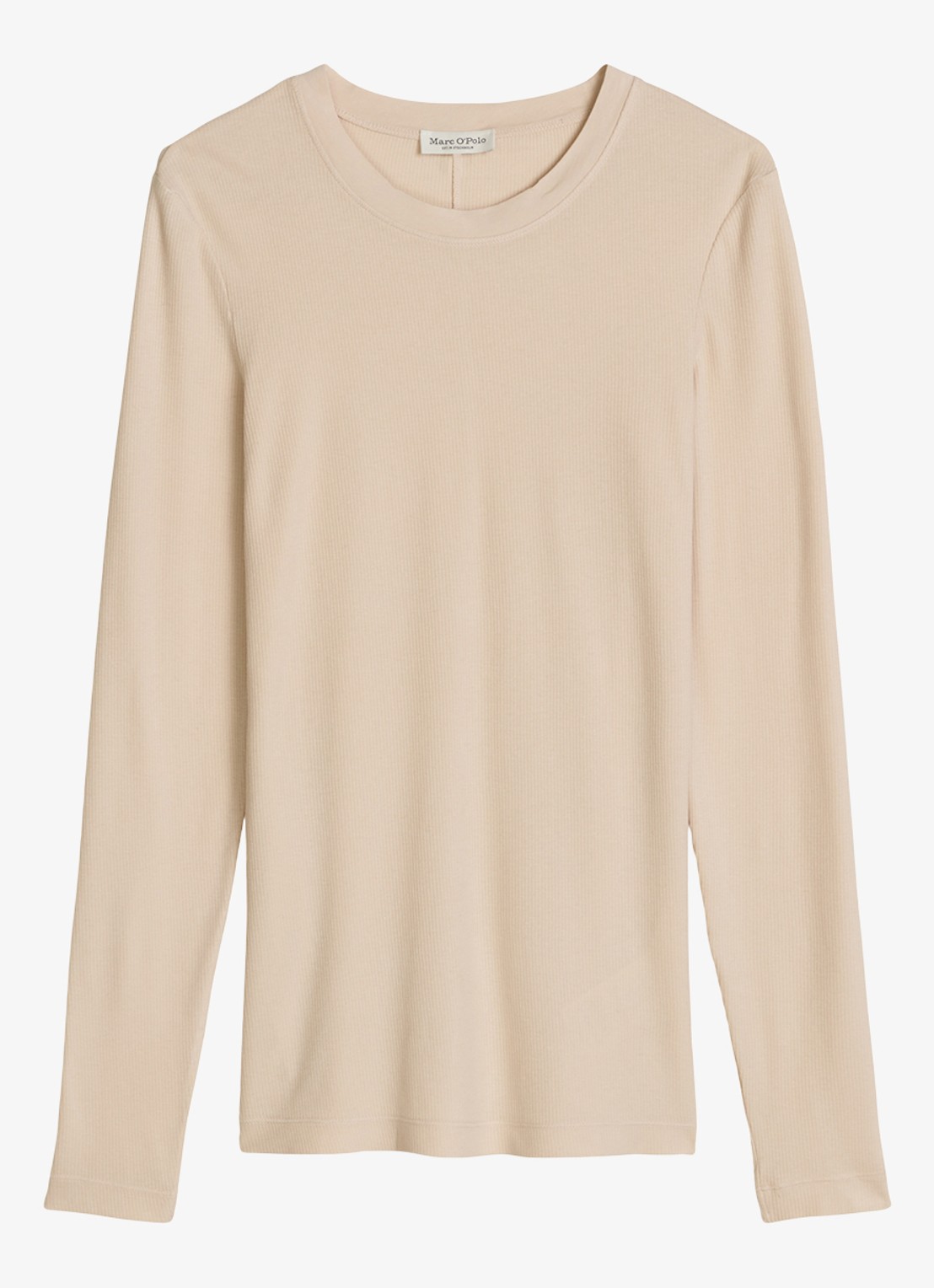 Marc O'Polo Longsleeve met stretch - voorkant naturel