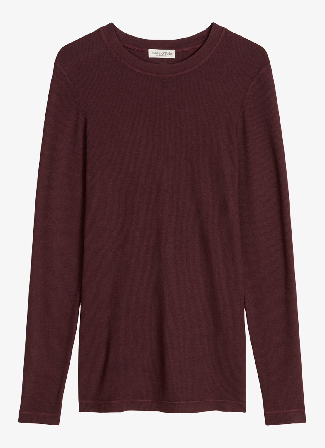 Marc O'Polo Longsleeve met stretch - voorkant bordeauxrood