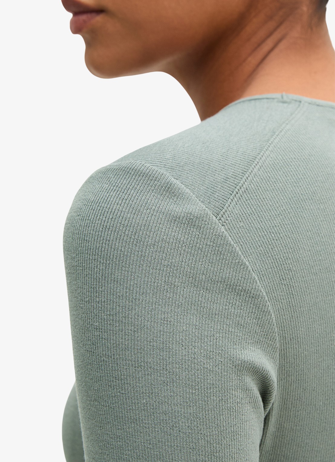 Marc O'Polo Longsleeve met stretch - detail 3 blauwgrijs