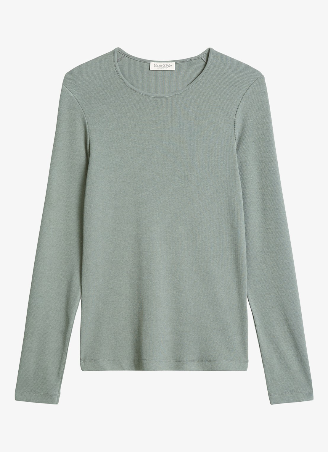 Marc O'Polo Longsleeve met stretch - voorkant 4 blauwgrijs