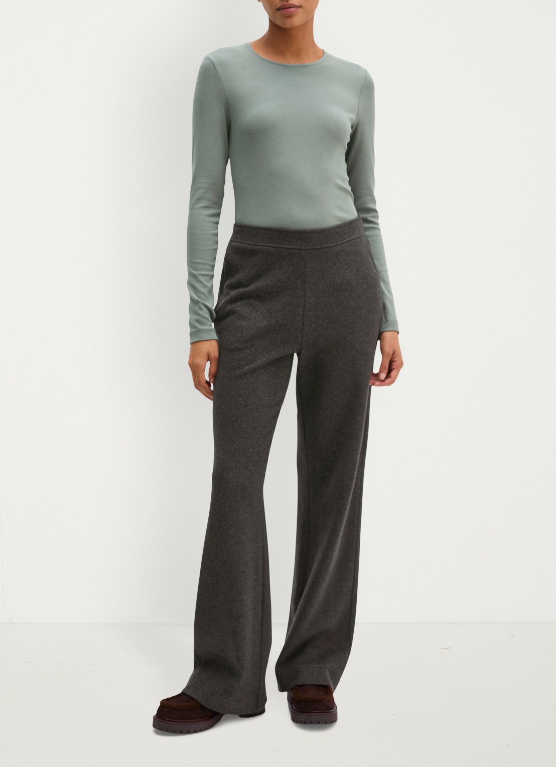 Marc O'Polo Longsleeve met stretch - voorkant 5 blauwgrijs