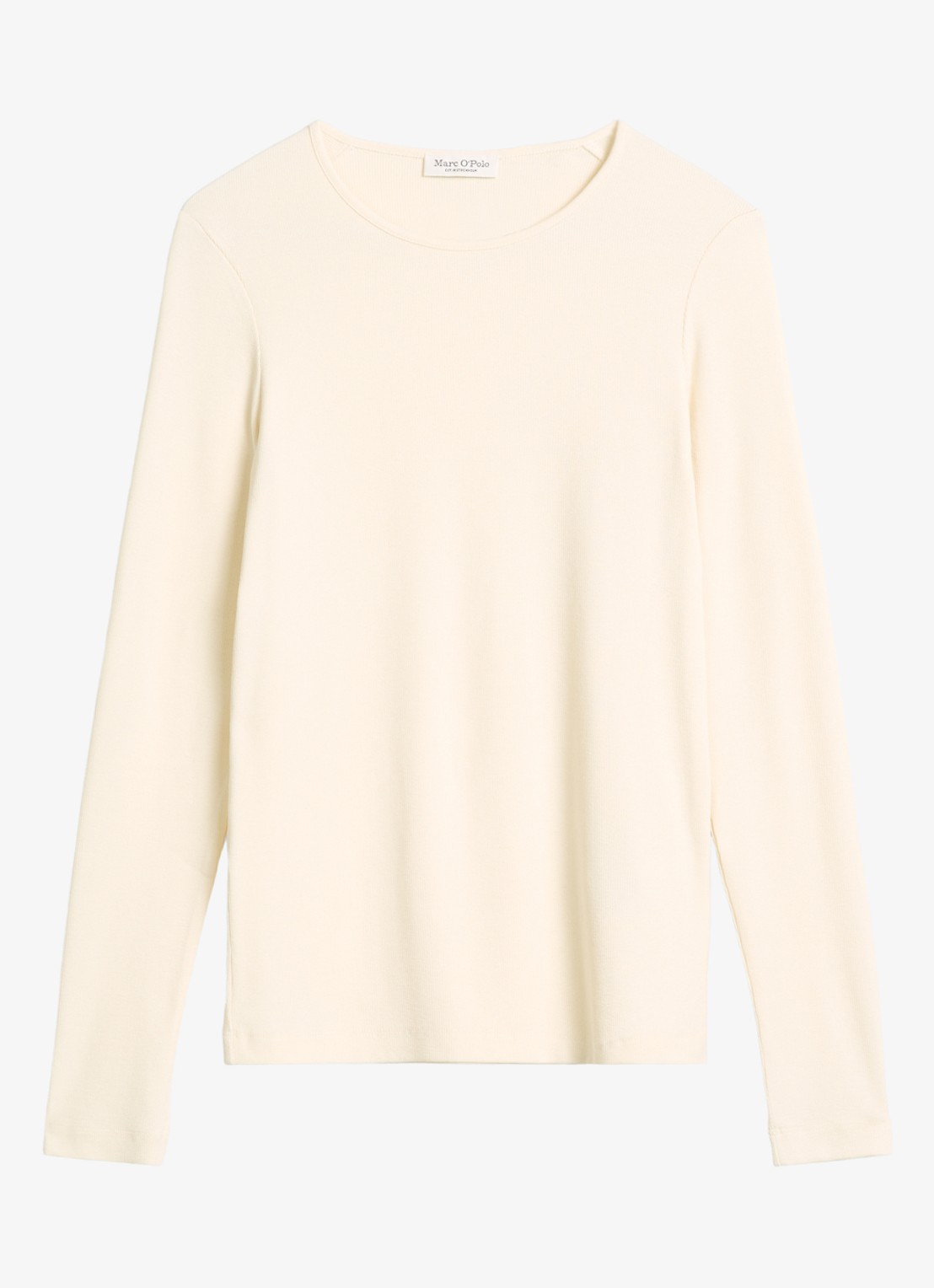 Marc O'Polo Longsleeve met stretch - voorkant 3 gebroken wit