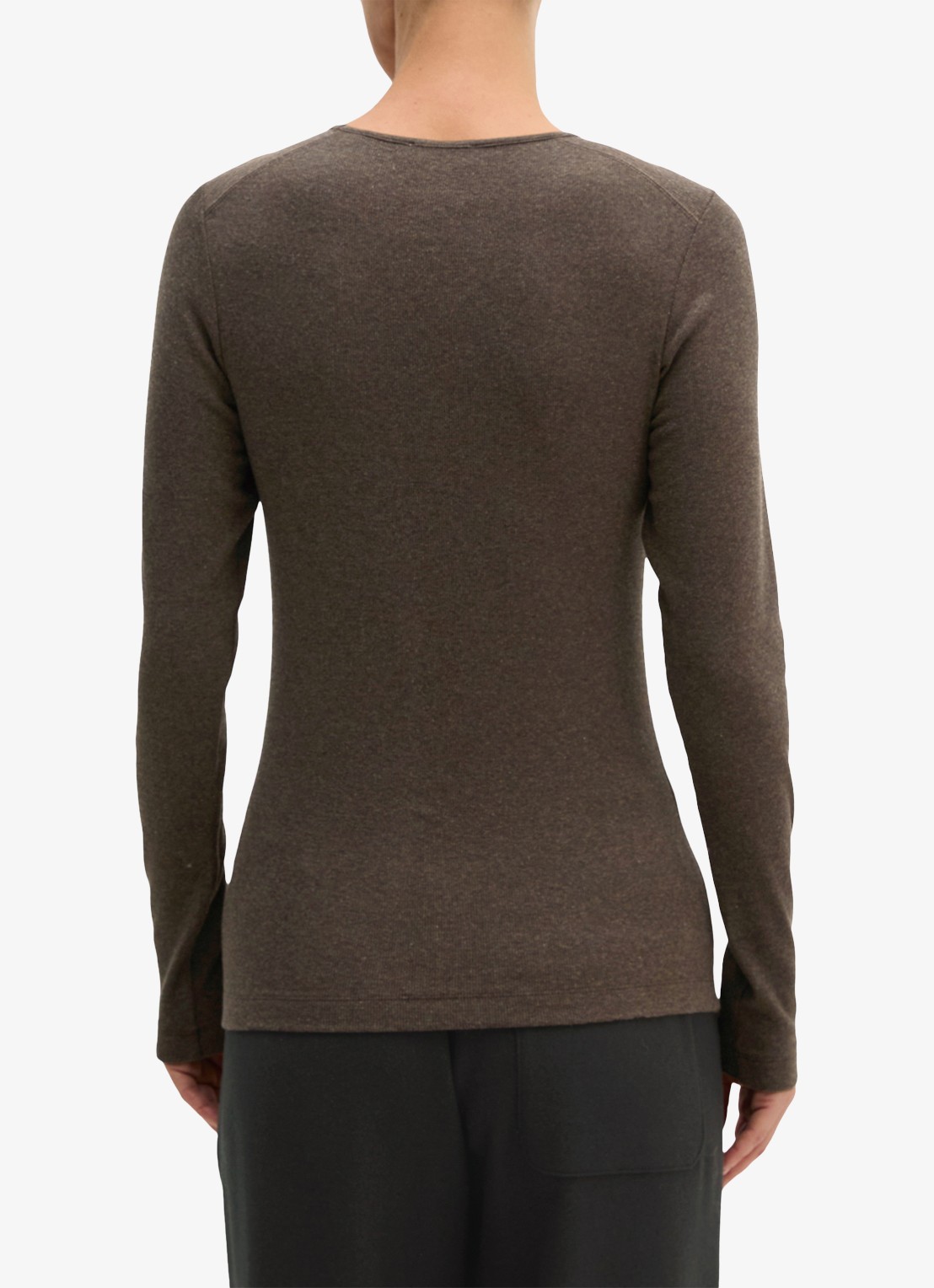 Marc O'Polo Longsleeve met stretch - achterkant bruin