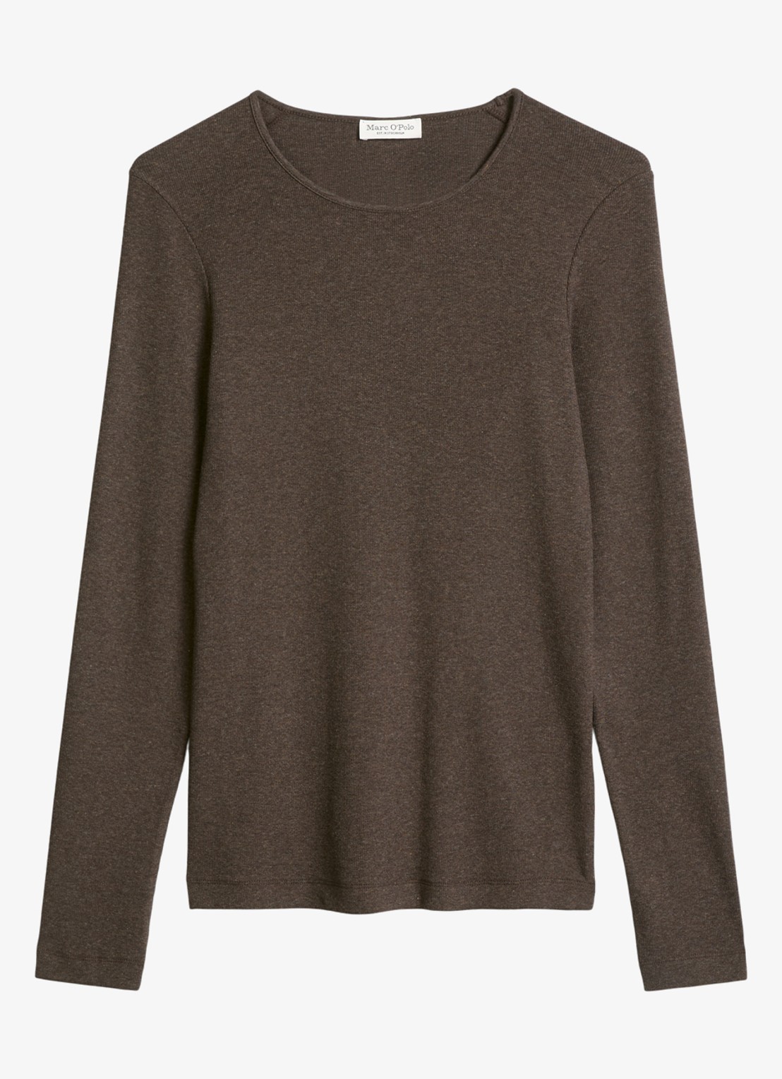 Marc O'Polo Longsleeve met stretch - voorkant 4 bruin