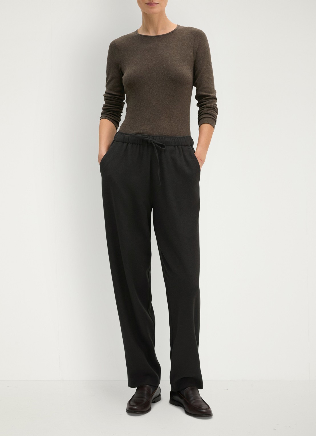 Marc O'Polo Longsleeve met stretch - voorkant 5 bruin