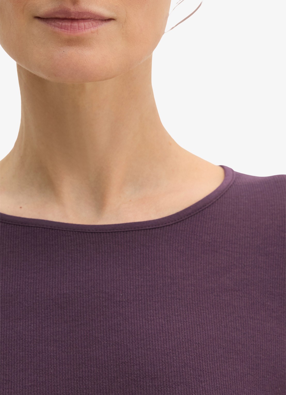 Marc O'Polo Longsleeve met stretch - detail 2 paars