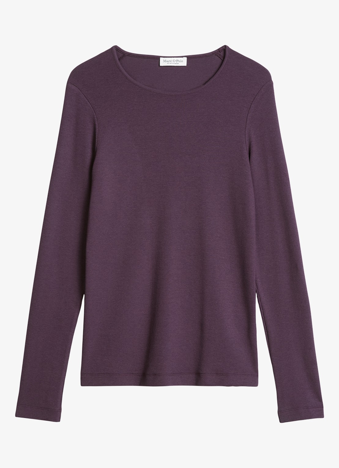 Marc O'Polo Longsleeve met stretch - voorkant 3 paars