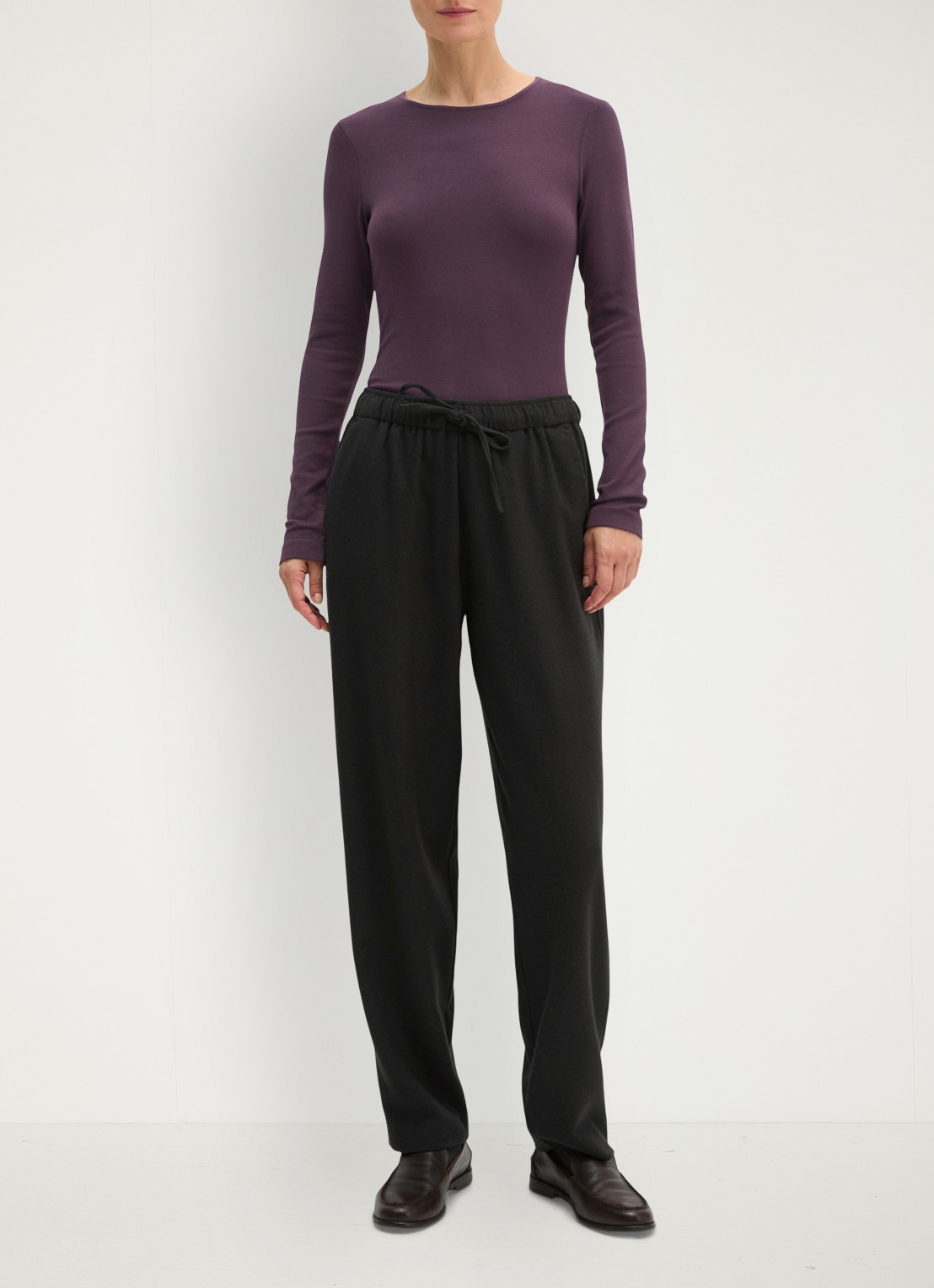 Marc O'Polo Longsleeve met stretch - voorkant 4 paars