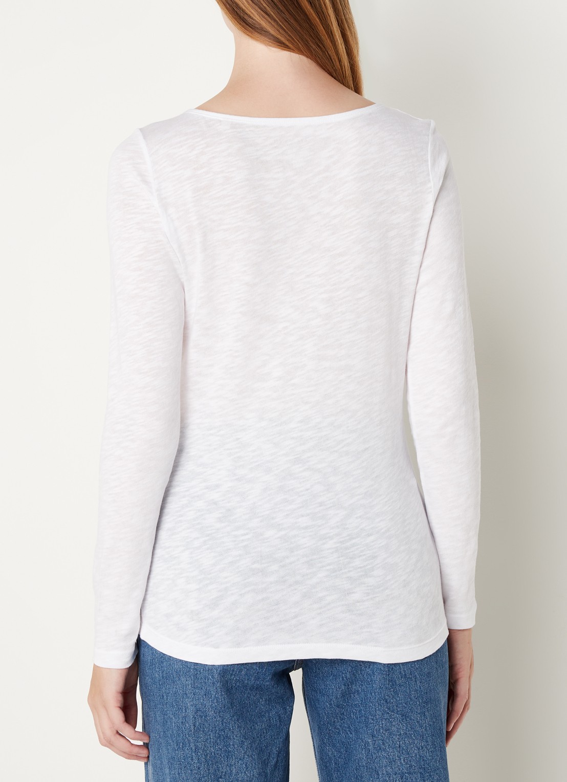 Marc O'Polo Longsleeve van  katoen met gemêleerd dessin - achterkant 4 wit
