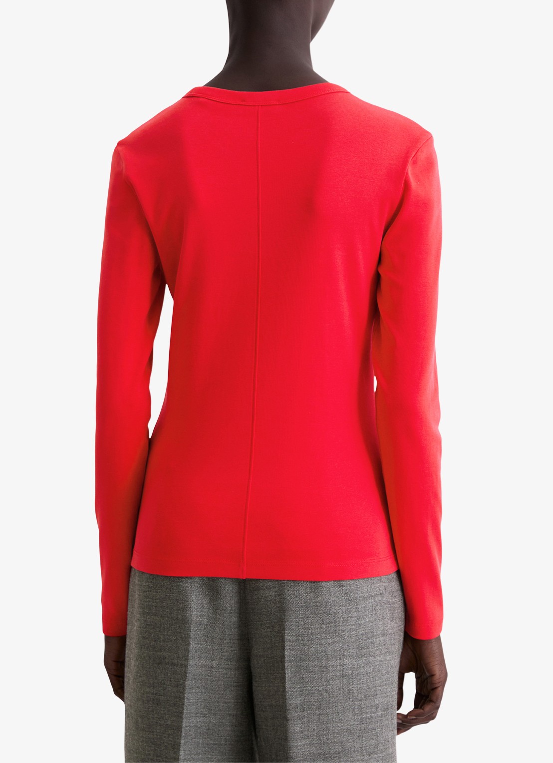 Marc O'Polo Longsleeve van katoen - achterkant 3 koraalrood