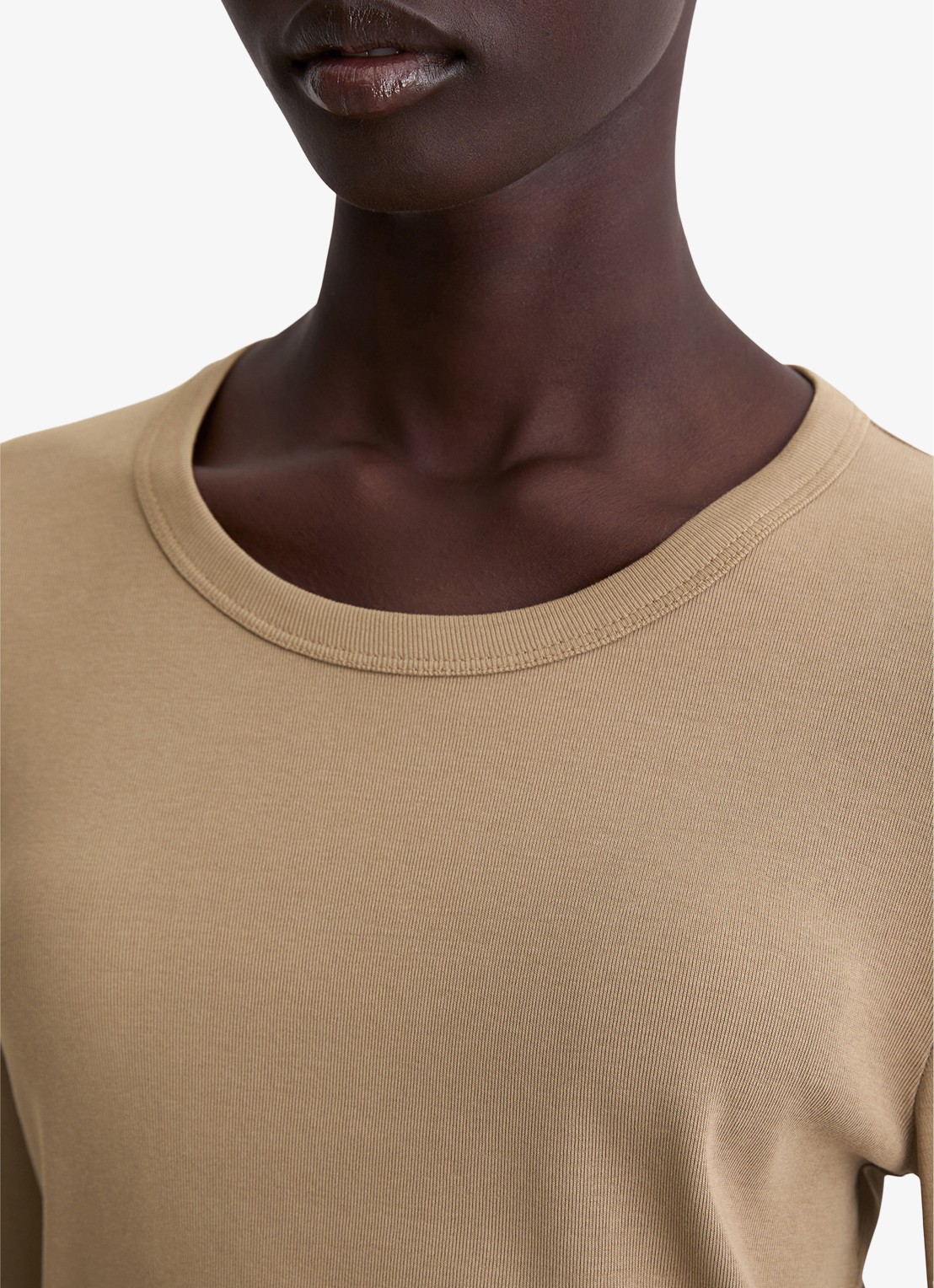 Marc O'Polo Longsleeve van katoen - detail 4 bruin