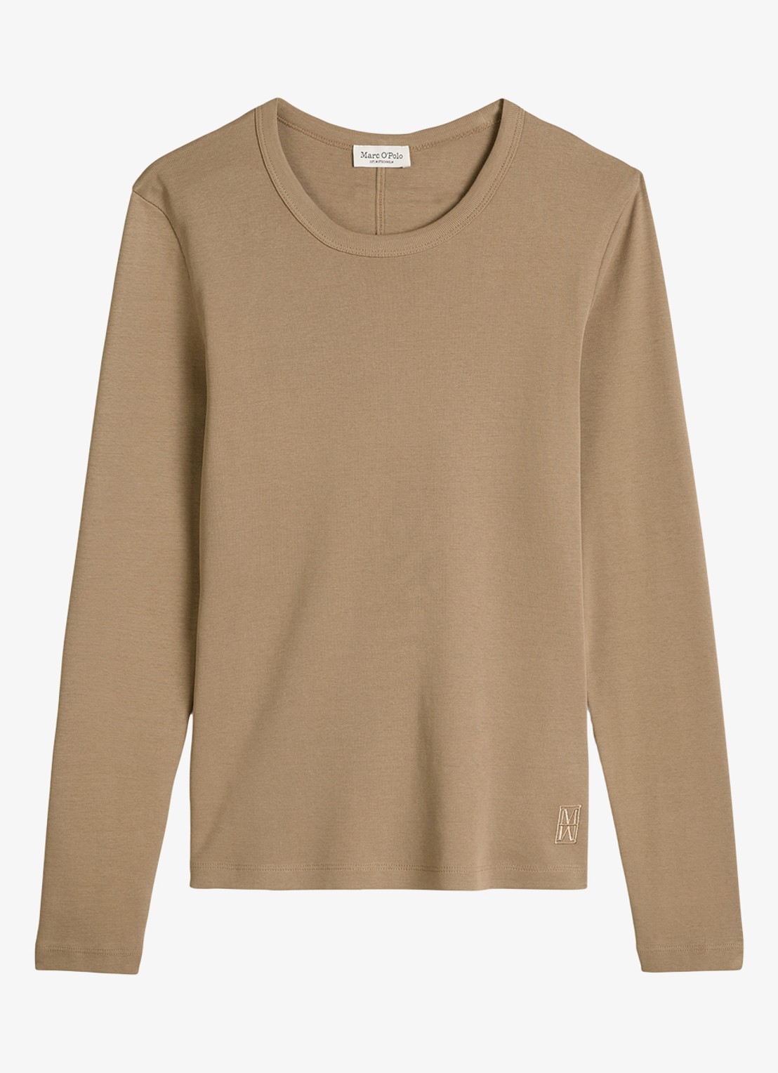Marc O'Polo Longsleeve van katoen - voorkant bruin