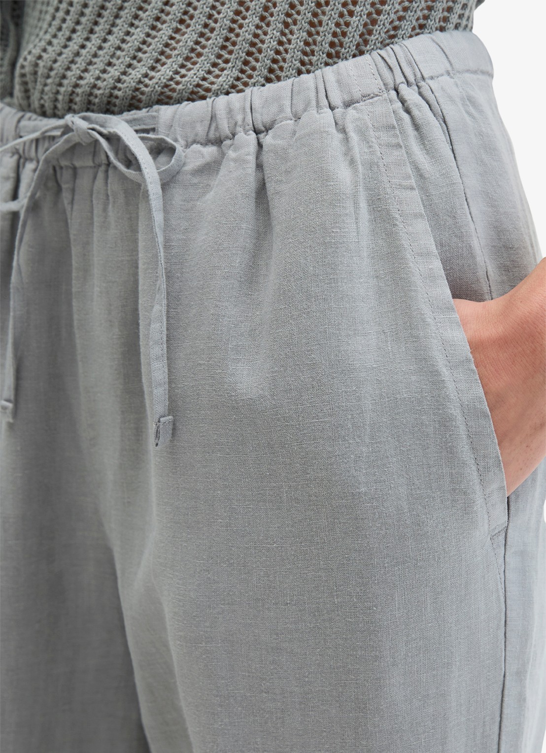 Marc O'Polo Loose fit broek met steekzakken - detail 5 quiet sea-0639 / blauw