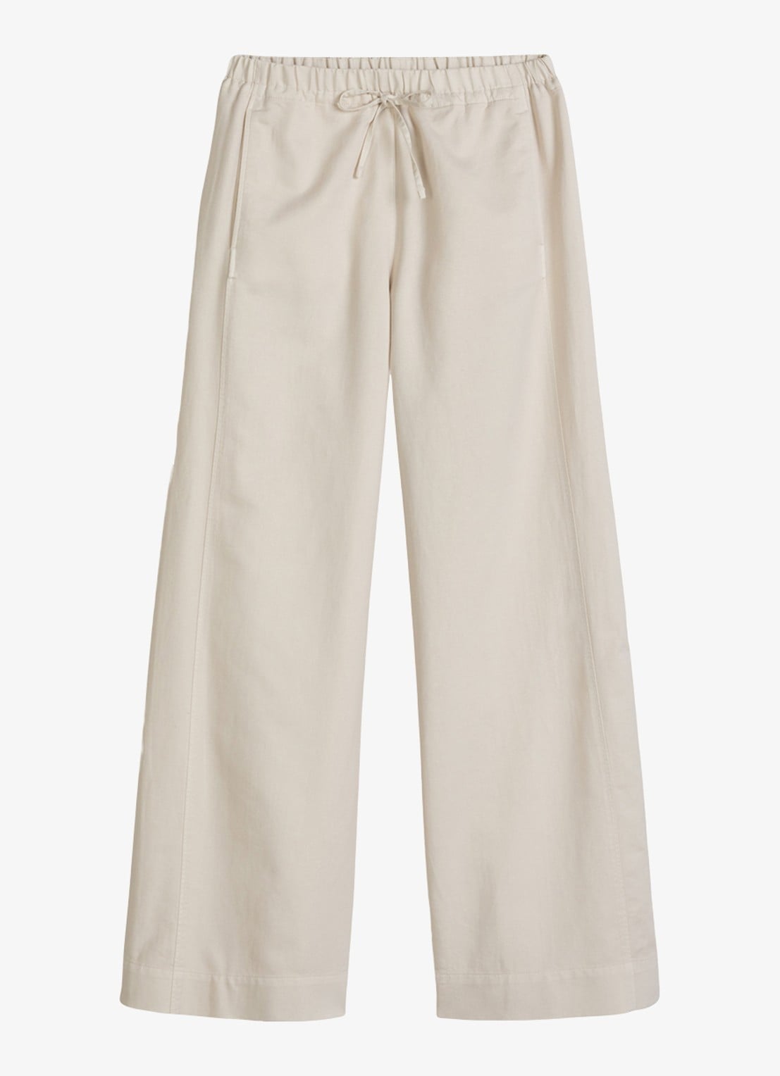Marc O'Polo Loose fit joggingsbroek in lyocell blend - voorkant 2 beige