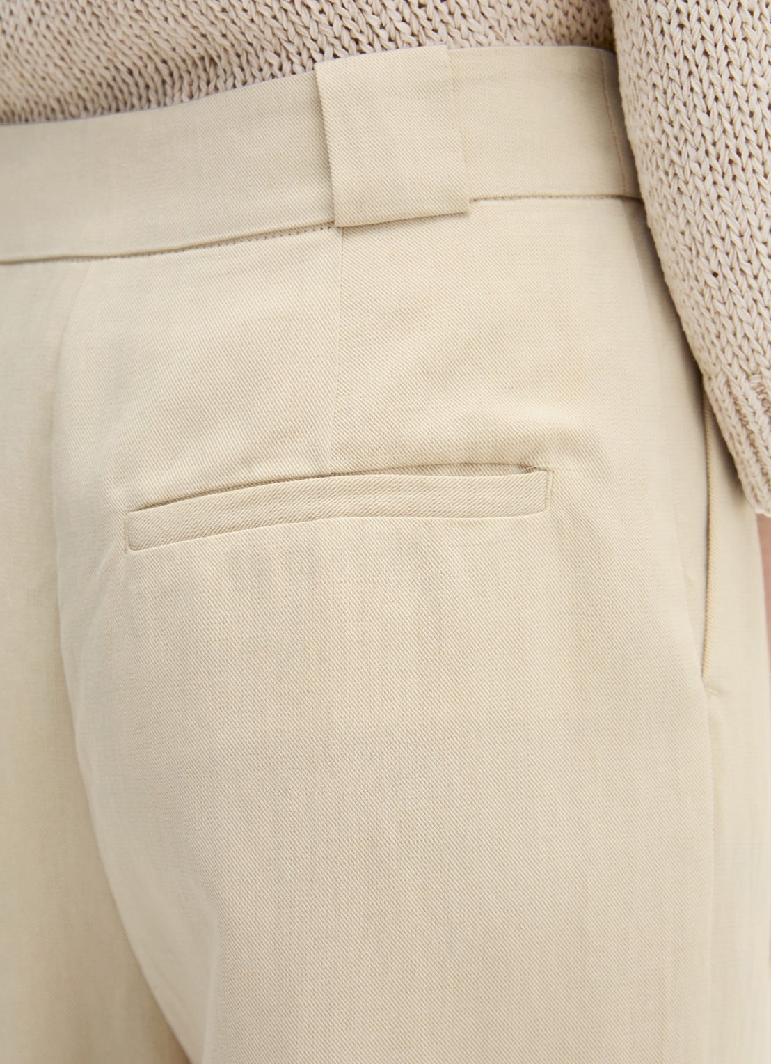 Marc O'Polo Loose fit pantalon in linnenblend  - detail 5 beige