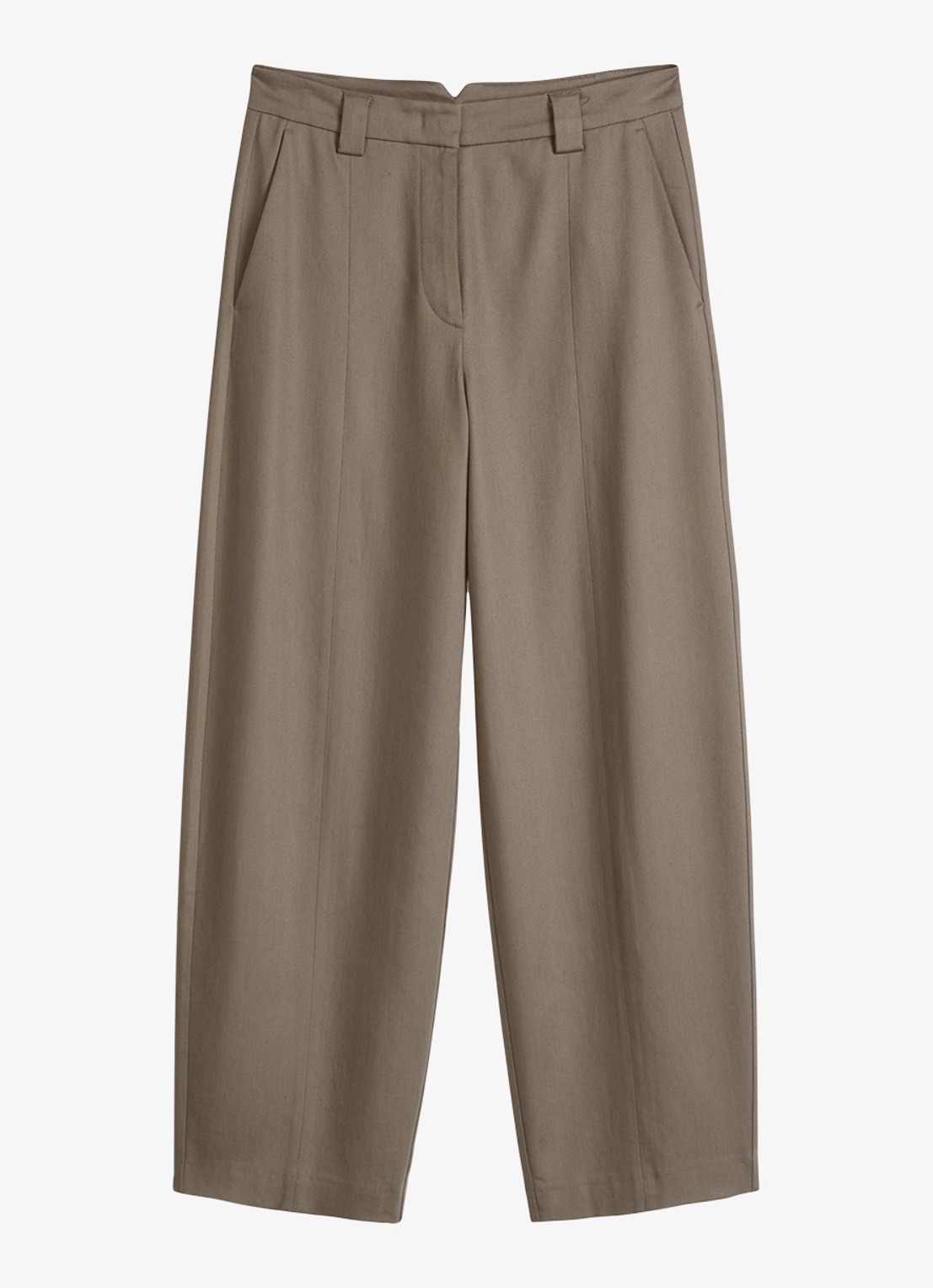 Marc O'Polo Loose fit pantalon met steekzakken - voorkant bruin