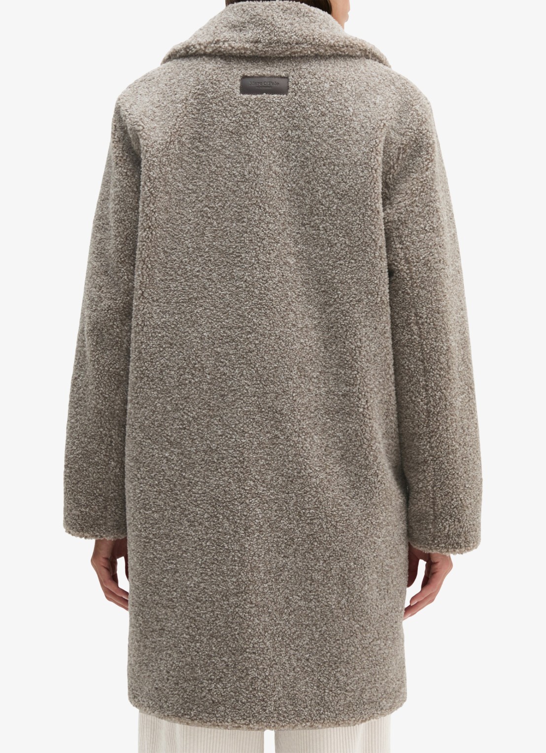 Marc O'Polo Mantel van teddy - achterkant 3 taupe