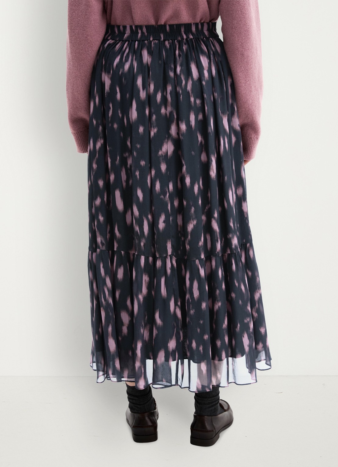 Marc O'Polo Maxi rok met plooien - achterkant roze