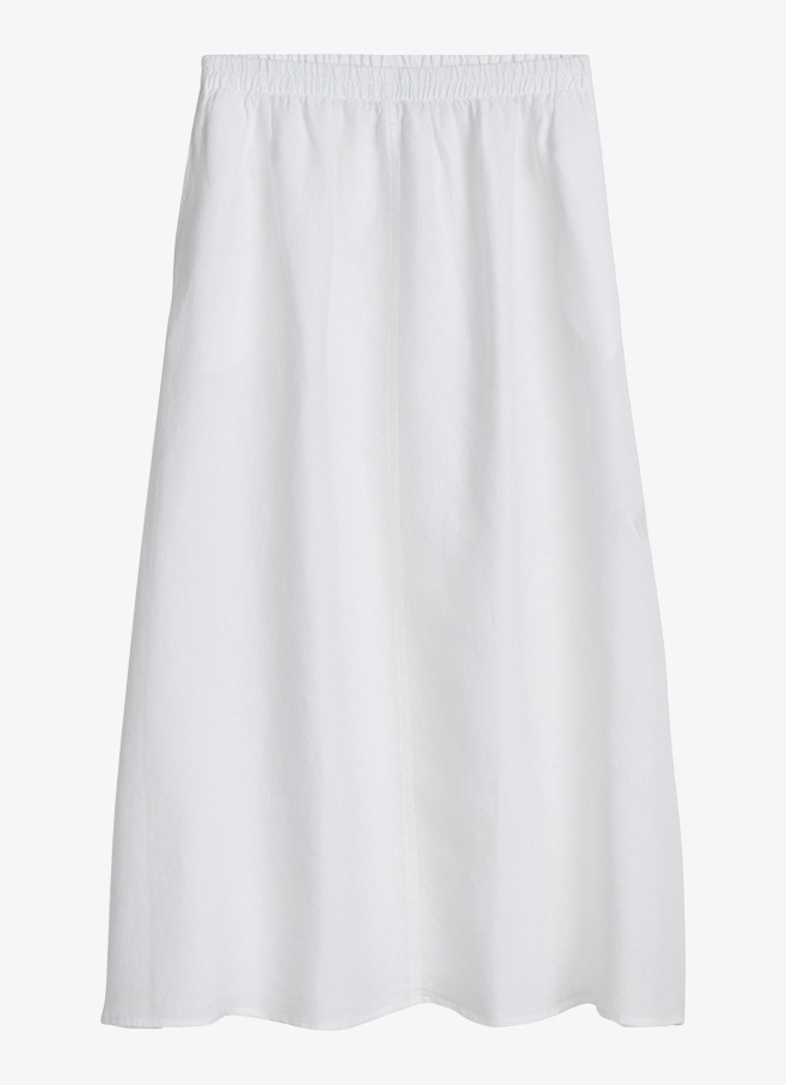 Marc O'Polo Maxi rok van linnen met plooien - voorkant white-0163 / wit