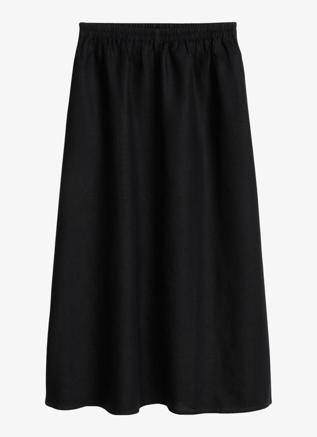 Marc O'Polo Maxi rok van linnen met plooien - voorkant 4 black-0001 / zwart